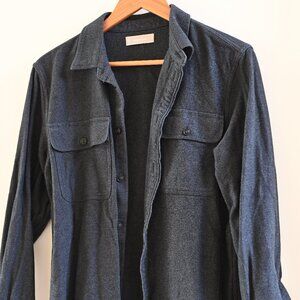 Everlane men’s gray heavyweight oversized shacket flannel button down shirt M